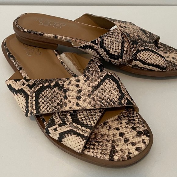 Franco Sarto Snakeskin Print Slide Sandal - Picture 1 of 6